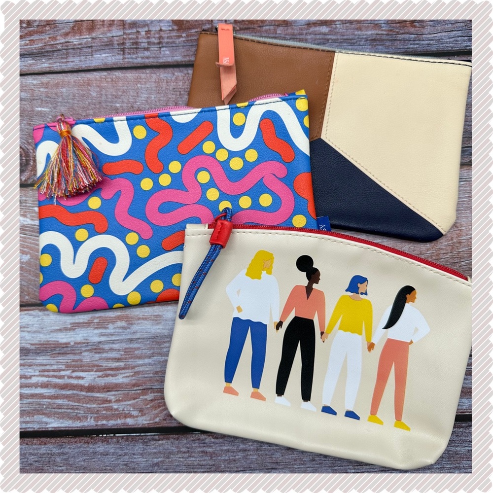 IPSY Set of 3 cosmetic makeup zipper bags NEW!